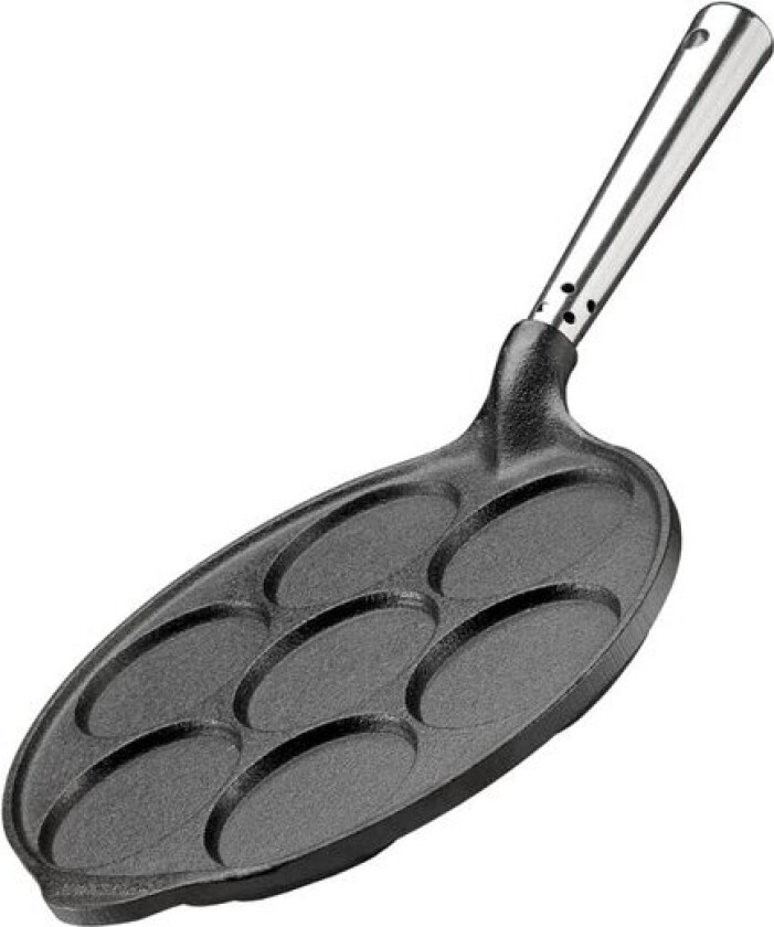 Professional lappepanne med rustfritt stål håndtak 23 cm støpejern