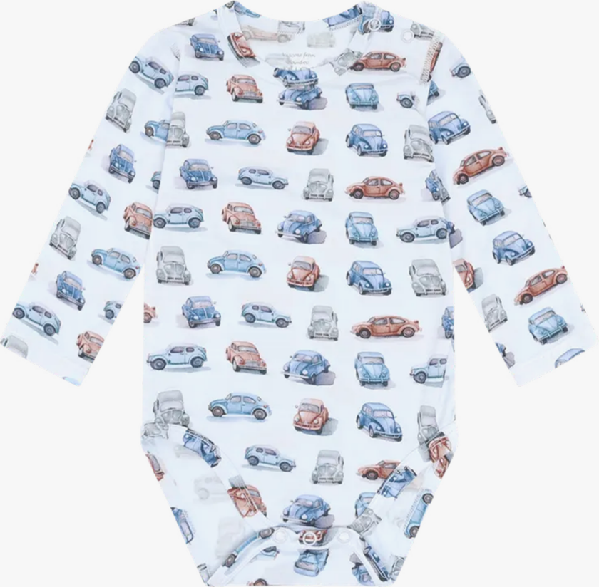 Buller Retro Cars Body Stocking - Blå - Barn - Body