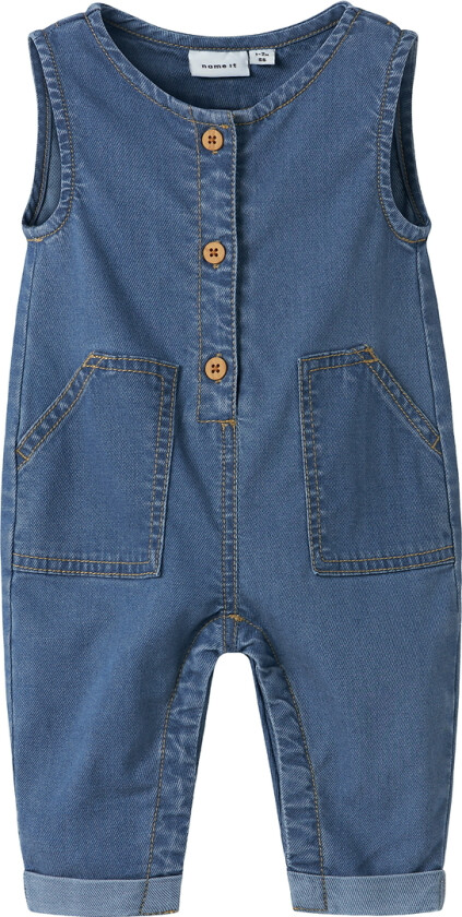 Kjeledress - NbmEddie - Medium+ Blue Denim - - 74 - Selebukse