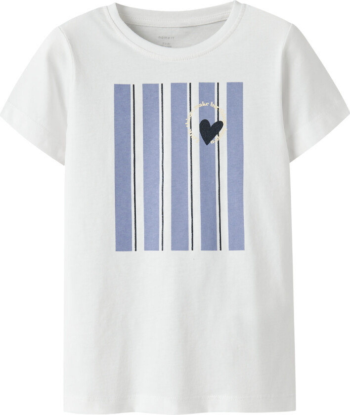 T-skjorte - NkfFalala - Bright White/Purple Inntrykkssty - - 9-10 år (134-140) - T-skjorte