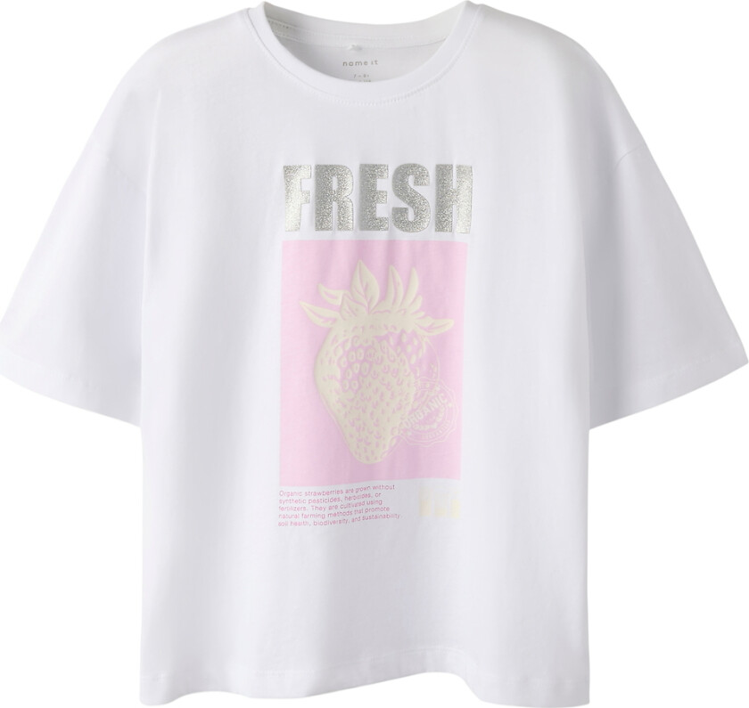 T-skjorte - NkfFalkaz - Bright White - - 9-10 år (134-140) - T-skjorte