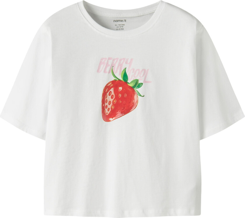 T-skjorte - NkfFarinaz - Bright White - - 9-10 år (134-140) - T-skjorte