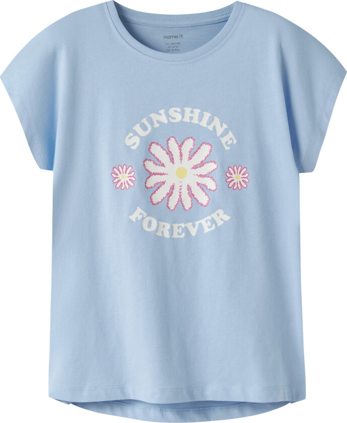 T-skjorte - NkfVigea - Chambray Blue/Sunshine - - 7-8 år (122-128) - T-skjorte