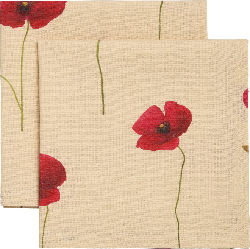 Vallmo Serviett 2-pk 45x45 Cm - Servietter & Tilbehør Bomull Beige - 7340149805825