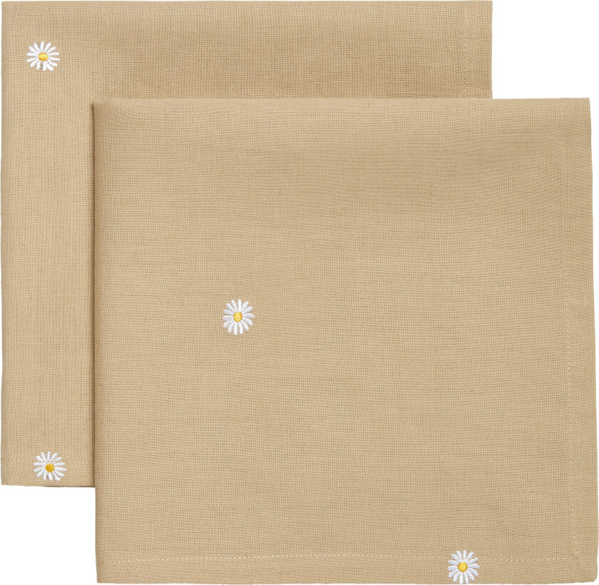 Daisy Serviett 2-pk 45x45 Cm - Servietter & Tilbehør Bomull Beige - 7340149805764