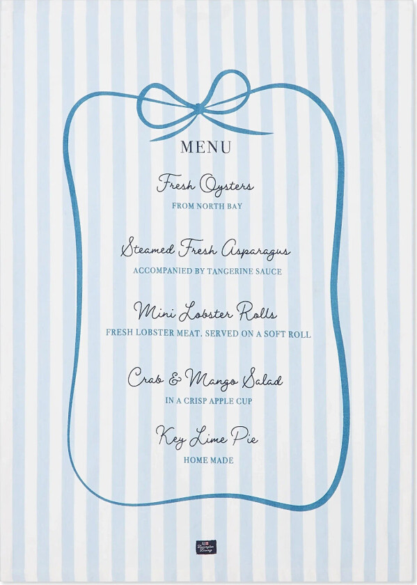 Party Menu Org Cotton Kitchen Towel - Blue - 50X70