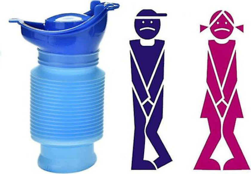 Bilde av Gjenbrukbar Nød-urinal Bærbar Sammenleggbar Personlig Mobil Toalett Potte Tisseflaske for Barn Voksne Bobil Reise (750ml)—yux