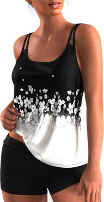 Lady Swimsuit Tankini Sett Badeklær Badedrakt Plus Size Hvit