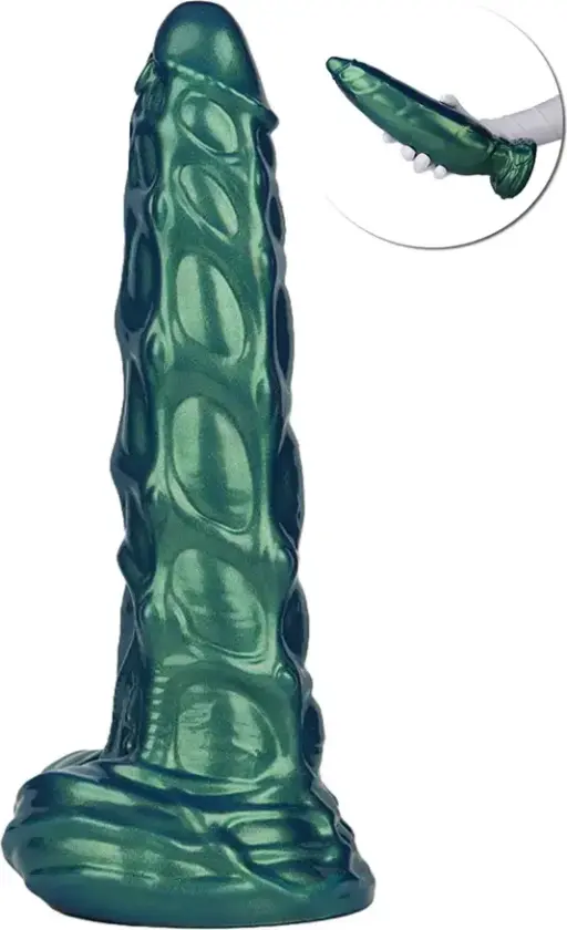 Inflatable Monster Dildo Green 24 cm