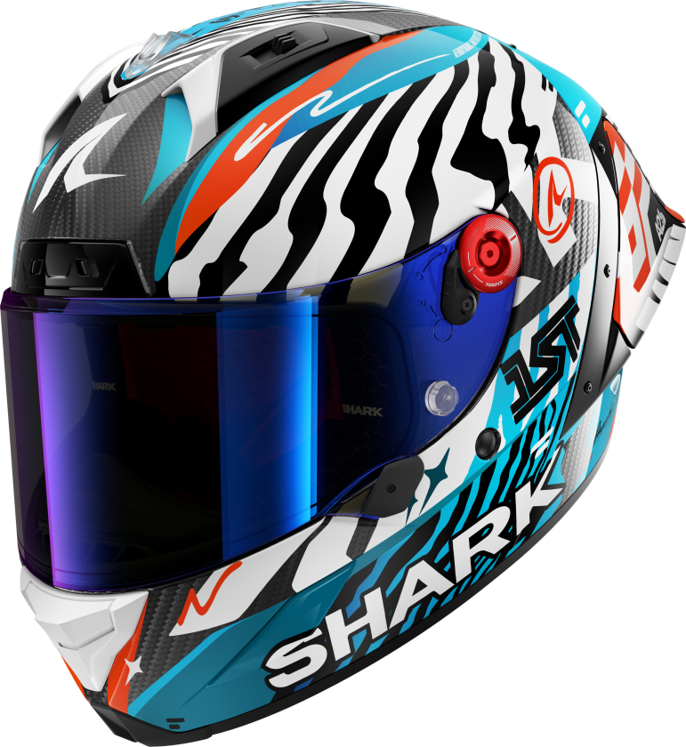 Bilde av Helhjelm Shark Aeron-GP FIM Racing #2 Speed-Fancy Hvit/blåXS