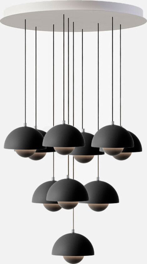 Flowerpot Chandelier VP10 10-lys Ø53 - sort