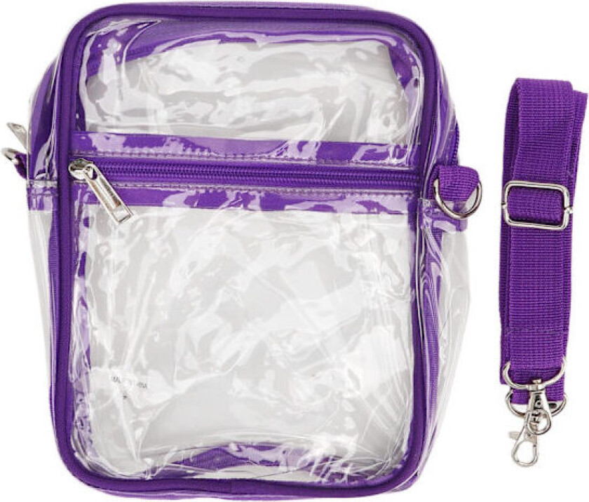 Klar Messenger Bag PVC Transparent Glidelås Vanntett Justerbar Veske Messenger Skulderveske for Gutter Jenter Lilla