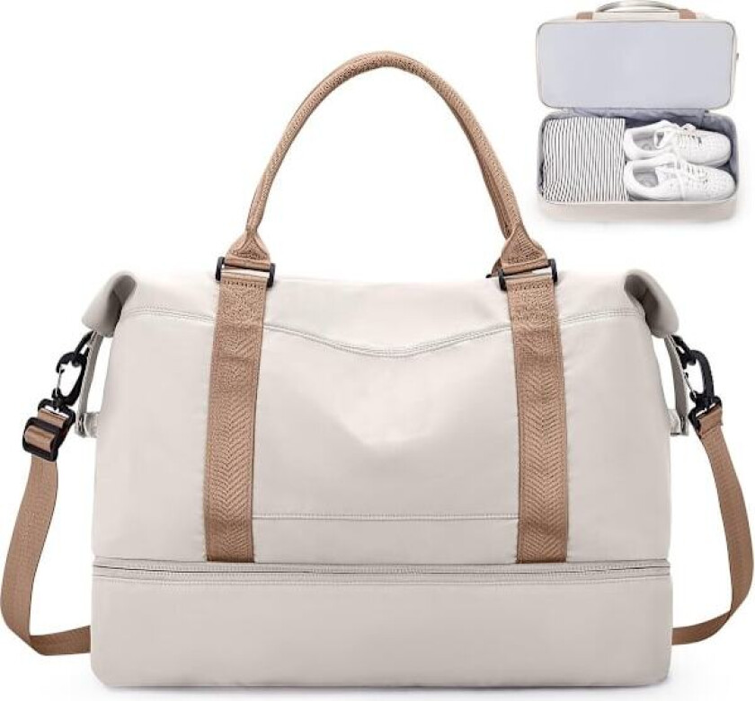 Reiseveske, Weekendbag Dame, Reiseveske Håndbagasje, Reiseveske Lett Håndbagasje, Sportsbag med Skoskap, Vanntett Weekendbag