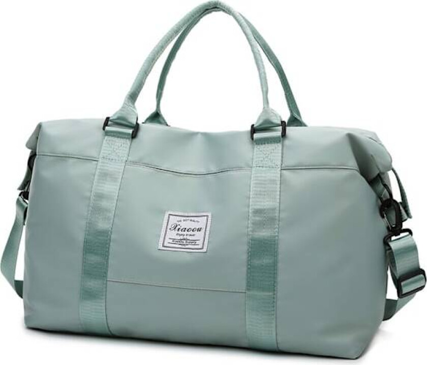 Reisebag, sportsveske, gymbag, dame enkel skulder helgetur bag, tørr og våt separasjon, stor kapasitet