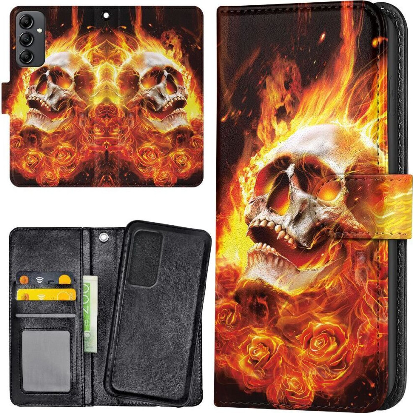 Samsung Galaxy A54 - Lommebok Deksel Burning Skull