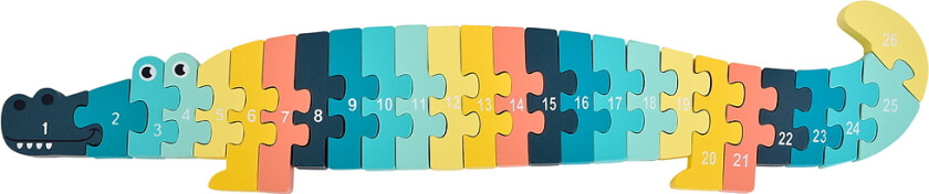 Puslespill - 26 Brikker - Krokodille - - OneSize - Puslespill