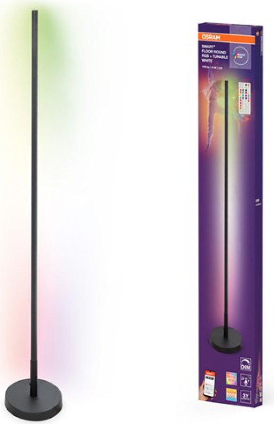 OSRAM SMART+ WiFi LED-gulvlampe ROUND svart 140 cm RGB CCT