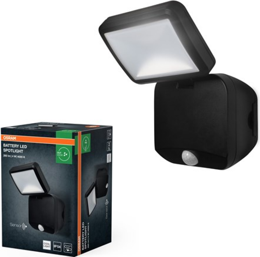 OSRAM utendørs LED-spot DOUBLE 1 lyskilde svart Sensor Batteri
