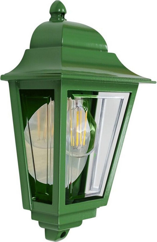 Utendørs vegglampe Deco Lane, grønn, lykt, aluminium, IP44