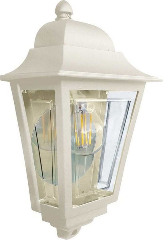 Deco Lane utendørs vegglampe, krem, lykt, aluminium, IP44