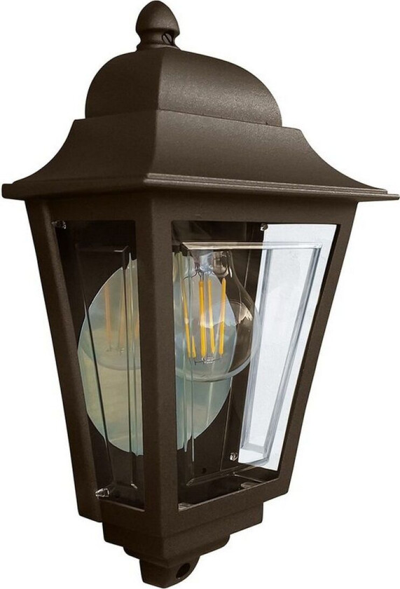 Deco Lane utendørs vegglampe, bronse, lykt, aluminium, IP44