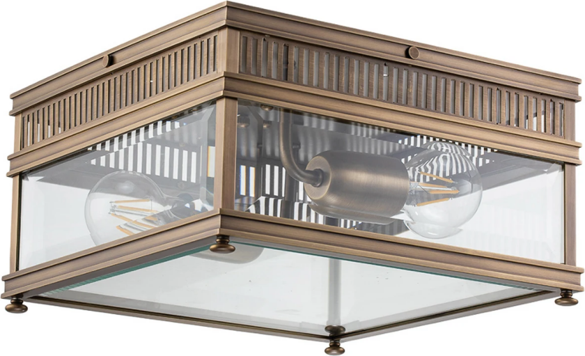 Utendørs taklampe Holborn, kantet mørk bronse