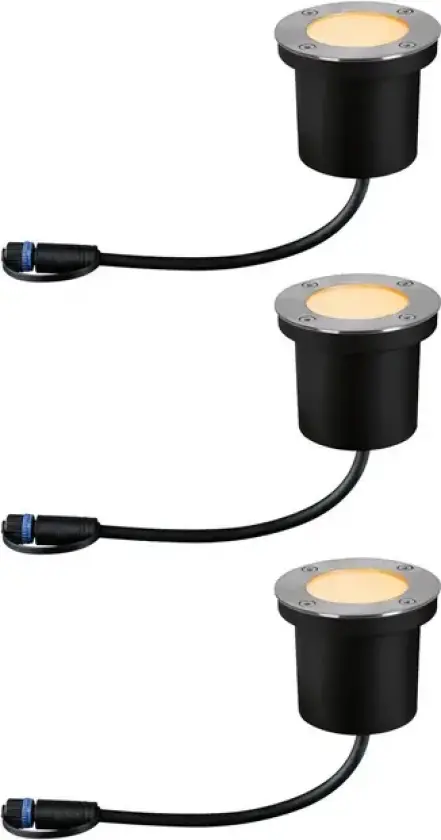 Plug & Shine LED innbyggingslampe 4,5W sett med 3 stk