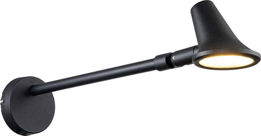 Utendørs LED-vegglampe Selma, IP66, svart