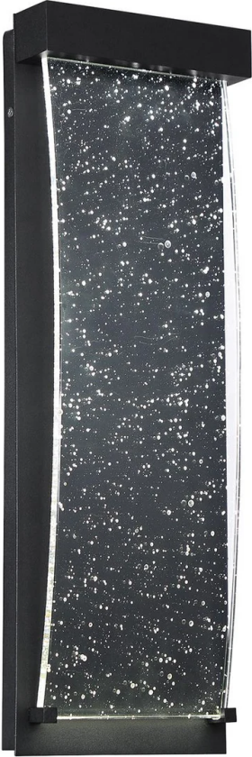 utendørs LED-vegglampe KABO, svart, høyde 36 cm, metall, IP44