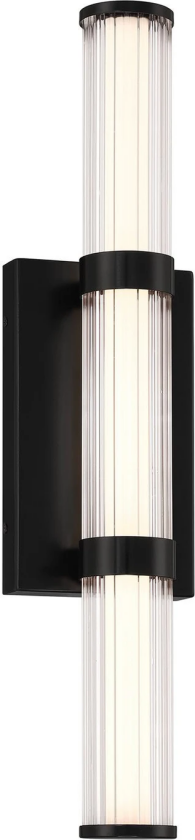 utendørs LED-vegglampe FAYTON, svart, høyde 54 cm metall IP44