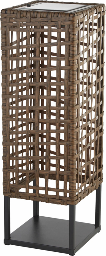 Solar-LED-terrasselampe Marcjanna, brun, rotting, 47 cm