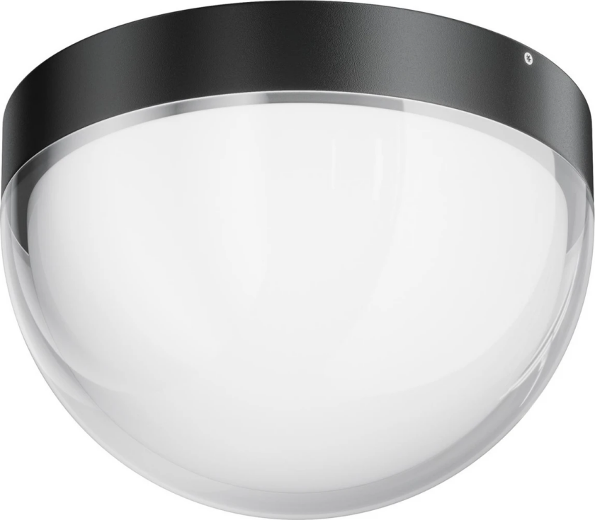 LED utendørs taklampe Mon, grafitt, Ø 18 cm, IP65, 3000 K