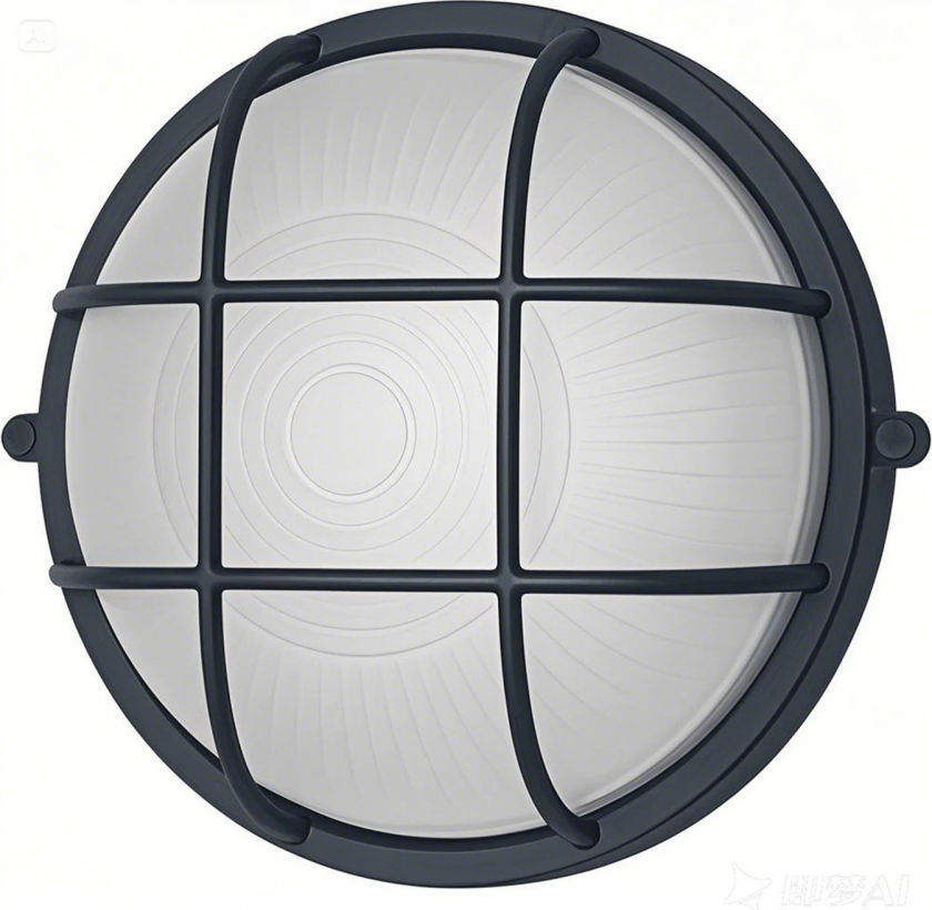 Utendørs vegglampe 400180, antrasitt, Ø 24 cm, aluminium/glass, IP54