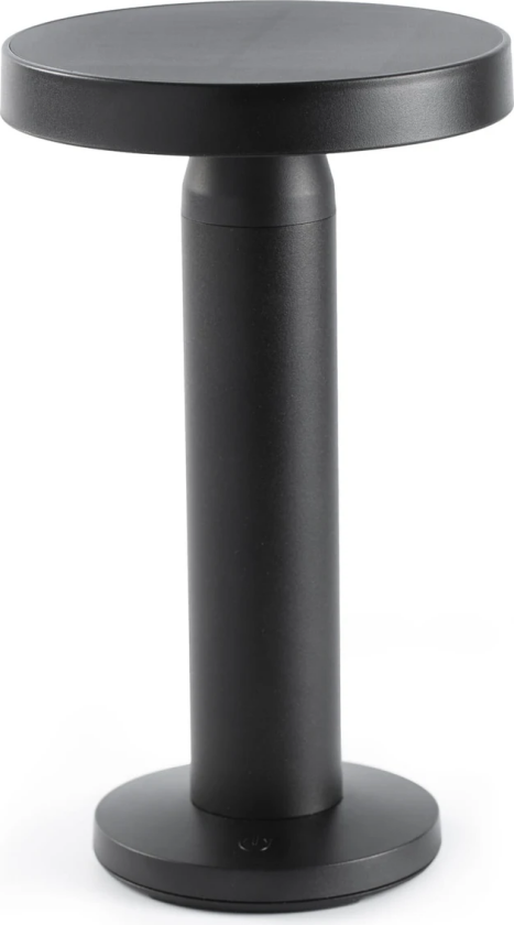 Solar-LED-bordlampe Cairo, svart, plast, IP44, 21 cm