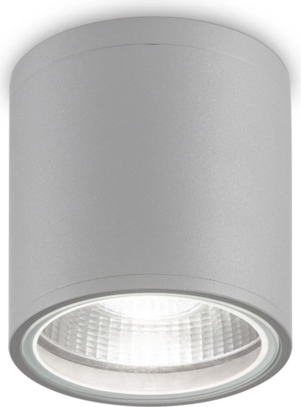 Ideal Lux taklampe Gun, grå, aluminium, IP44, GU10