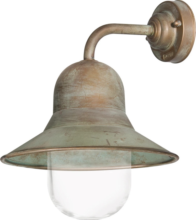 Utendørs vegglampe Campanula 2090 antikk messing dybde 33 cm IP44