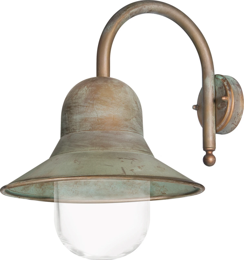 Utendørs vegglampe Campanula 2091 antikk messing dybde 40 cm IP44