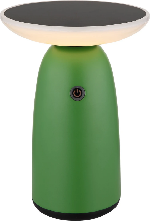 LED-bordlampe 36625, grønn, oppladbart batteri, aluminium, plast