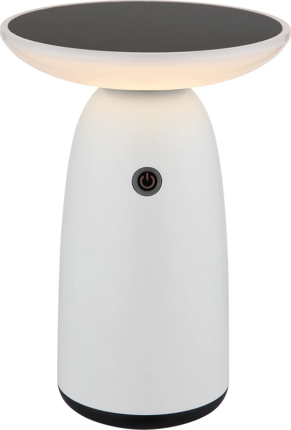 LED-bordlampe 36625, hvit, oppladbart batteri, aluminium, plast