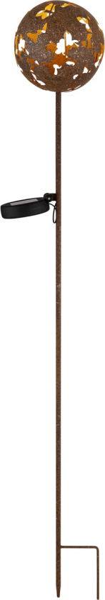 LED-lampe med jordspyd 36747, globus, rustbrun, metall