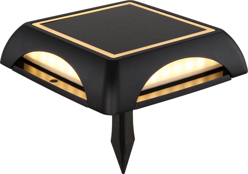 LED-solcellelampe 36505, jordspyd, vegglampe, svart, aluminium