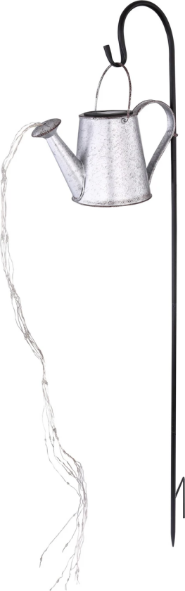 LED-solcellelampe 33652, sølv, vannkanne, jordspyd, metall