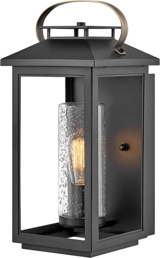 Utendørs vegglampe Atwater, lykt, svart, 44,5 cm