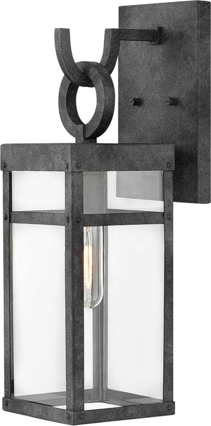 Porter utendørs vegglampe, svart, 47,4 cm høy