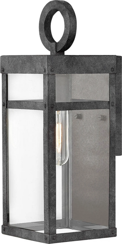 Porter utendørs vegglampe, svart, 33,6 cm høy