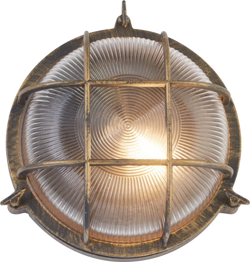 Lampe til båt Porto rund, svart-gull