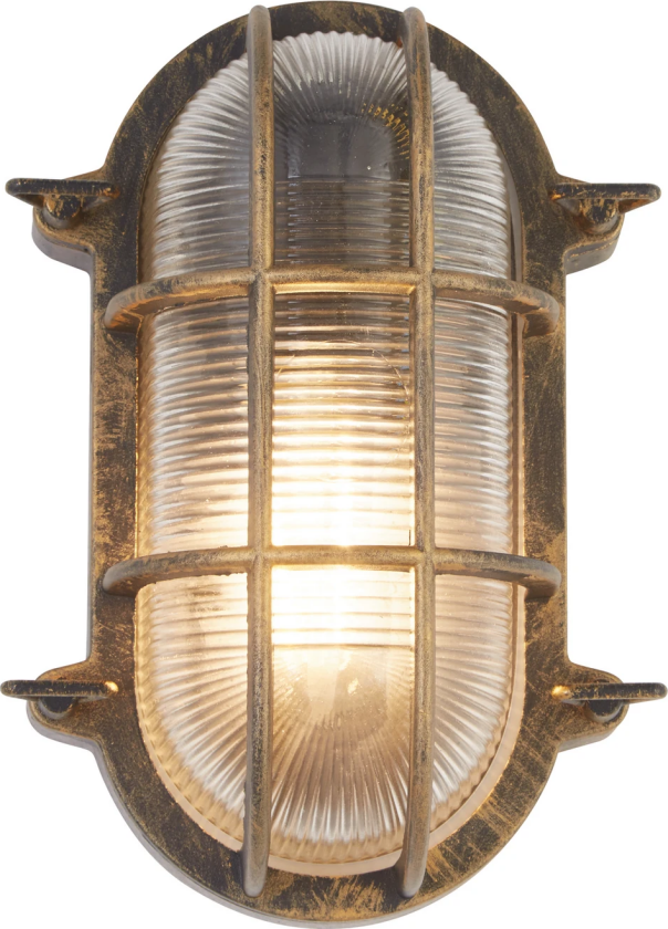 Lampe til båt Porto oval, svart-gull