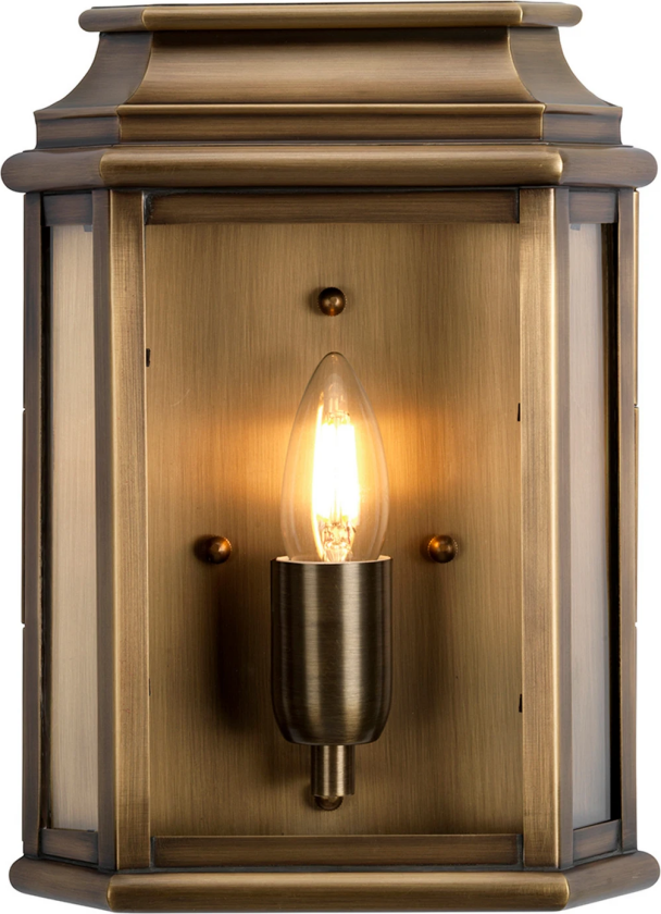 Utevegglampe St Martins 1 lysk messing antikk