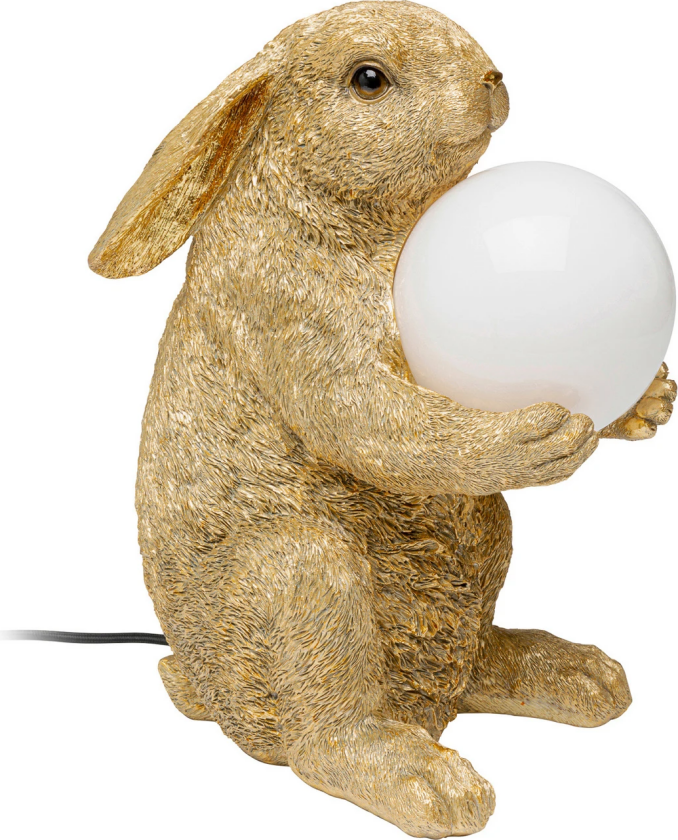 KARE bordlampe Sweet Rabbit, gullfarget, 15 cm høy, E27