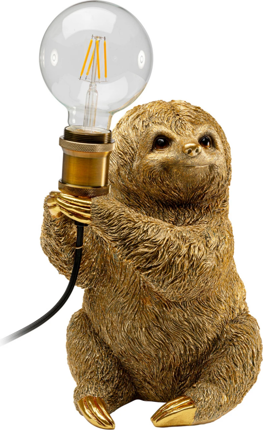 KARE bordlampe Animal Sloth, gullfarget, 30 cm høy, E14